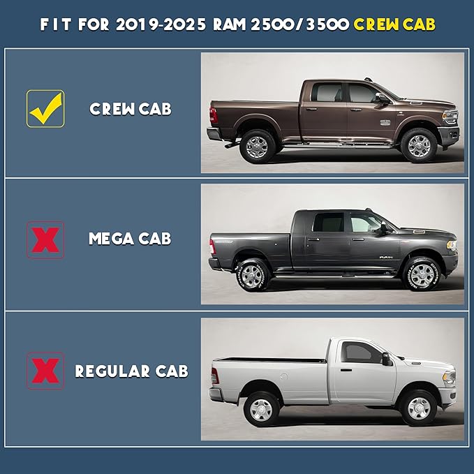 KARPAL Floor Mats for Ram 2500/3500 Crew Cab 2019-2025 2026, TPE All-Weather Floor Liners 1st & 2nd Row Car Mats, Ram Accessories