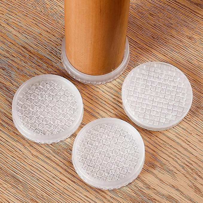 GAGUIUP Clear Non Slip Furniture Pads - 2" Anti Slide Caster Cups, 4PCS Round Furniture Coasters for Hardwood Floors & Carpet, Wood Floor Protectors for Furniture Leg, Table Chair Couch Bed Stoppers