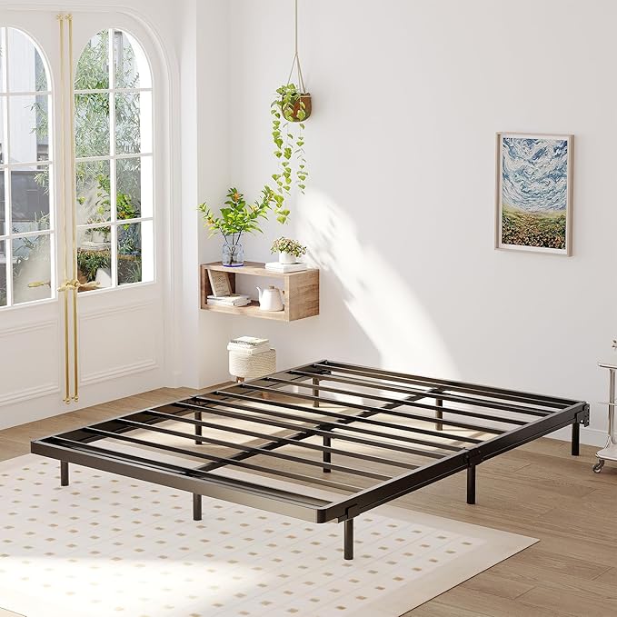 Upcanso California King Box Spring Bed Base 2 Inch, Low Profile Metal Cal King Box Spring Bunkie Board 2 Inch, 3000 Lbs Max Weight Capacity Mattress Foundation, Noise-Free, Easy Assembly