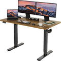 LongKe Electric Standing Desk Adjustable Height, 48x24 Inches Sit Stand up Desktop for Home Office, Ergonomic Rising Computer Table with Memory Preset,Rustic Brown,