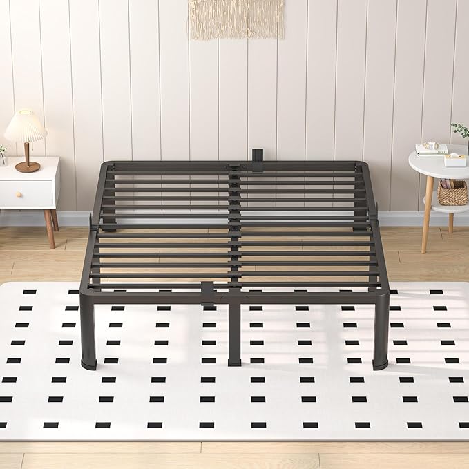 VIPSHOW 20 Inch King Heavy Duty 3500 lbs Bed Frame with Round-Corner Legs & Anti-Squeak Design – Quick Assembly Metal Platform, No Box Spring Needed