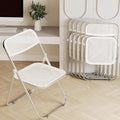 Folding Chairs, 300lb Capacity Steel Frame, Foldable for Indoor Outdoor Party,6-Pack,White
