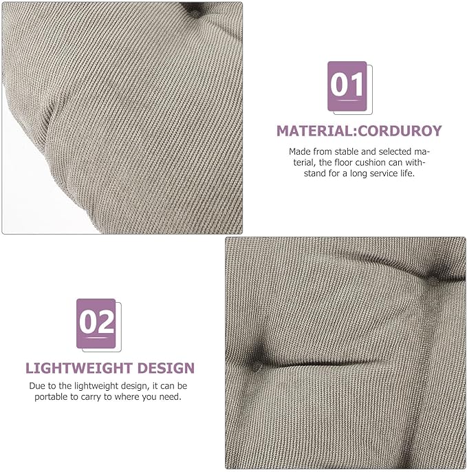 Floor Pillow Meditation Cushion 42cm Diameter Corduroy Chair Pad Thick 6-8cm Sitting Mat Soft Seat Cushion for Yoga Living Room Tatami Seating