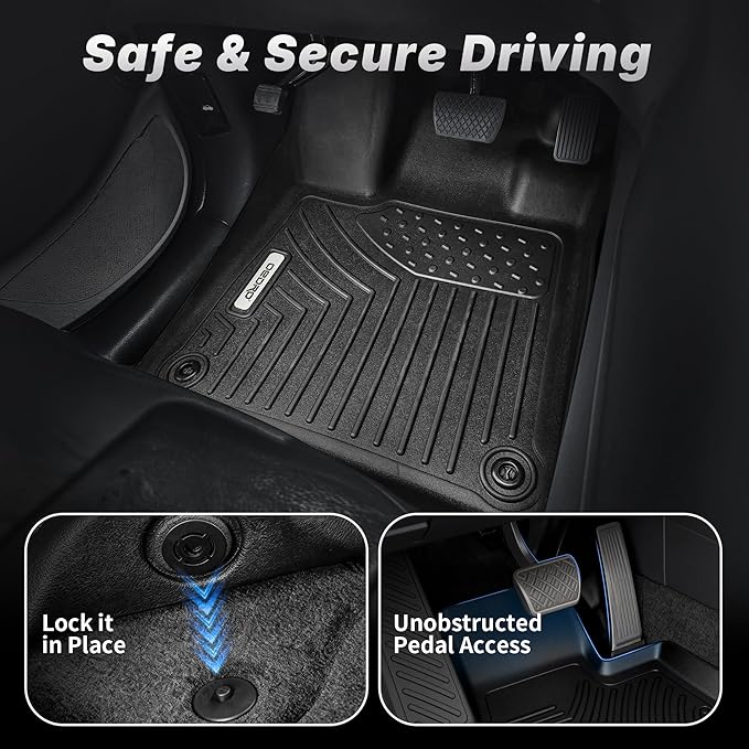 OEDRO Floor Mats Fits for Honda Accord Sedan 2018-2022 (Gasoline & Hybrid), All Weather Custom Fit Anti-Slip TPE Accord Accessories Floor Liners,1st & 2nd Row