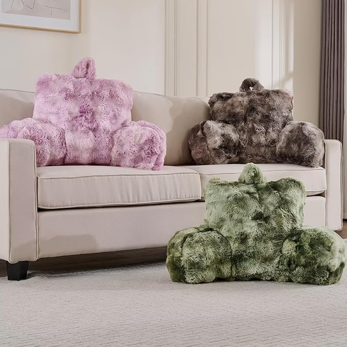 Reading Pillows for Boyfriend Adult,Velvet Back Pillow Bed Wedge Large, Back Rest Support Cushion for Sitting Up in Bed/Couch for Bedrest 18inch-Tie-dye Sage Green