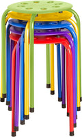Norwood Commercial Furniture Stacking Stools for Kids and Adults, 17.75" Standard Height Portable Nesting Office and Classroom Stools, Assorted Color, Pack of 5