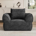 42.5" Single Cloud Sofa, Boneless Couch for Small Spaces, Modern Comfortable Upholstery Sofas with Pillows for Living Room, Apartment, Dorm, Office, Removable Cover, No Assembly Required Dark Gray