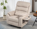 Beige Recliner Chair for Elderly | Tall and Big Man 400lbs | Chenille | Power Lift, Lay Flat, Stand Up, Wireless Charging Device, Extended Footrest, Massage Heat, Cup Holder, Lumbar Pillow