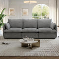 Lopzeho 94.6" Cloud Modular Sectional Sofa, Waterproof Down Filled Sectional Sofas, High Backrest 3 Seater Sectional Couches for Living Room, Modern Modular Couch with Removable Cover, Dark Gray
