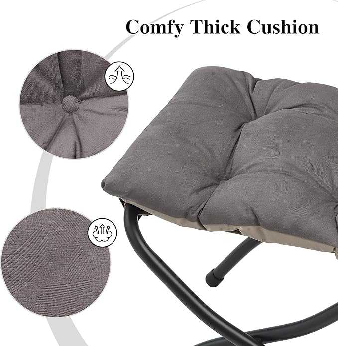 Mordchil HF 15"(H) Folding Ottoman, Foldable Footrest Stool, Portable Small Foot Stool for Couch, Collapsible Foot Rest Ottoman for Sofa, Accent Padded Ottomans for Living Room, Bedroom, Dark Coffee