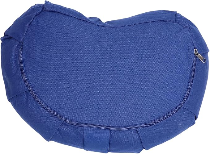 ZJchao Half Moon Meditation Cushion Filled with Buckwheat Hulls and Cotton Cover Yoga Meditation Pillow for Floor Sitting Comfortable Support for Home Office Outdoor Use Size