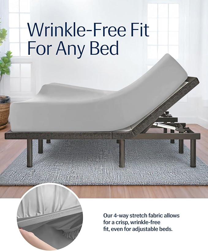 REST® Evercool®+ Fitted Sheet, Full Size, Light Gray, 15" Deep (up to 18’’), Breathable Bedding for Hot Sleeper and Night Sweats, Bed Sheet with Ionic+ Self-Cleaning Silver Yarn for Sensitive Skin