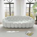 WJShome Bubble Couch,98'' Modern Curved Sofa, 3 Seater Morden Lazy Floor Sofa, Memory Foam Bean Bag Floor Couch Lounge Chair for Living Room, Office, Apartment-Gray