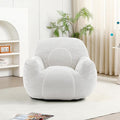 Bean Bag Chair, Bean Bag Couch for Adults Kids, Comfy Flower-Shaped Chair with Filler Armrests Stuffed High-Density Foam Stuffed Sofa Lounge Floor Sofa for Bedroom,Gaming, Reading, White