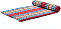 Leewadee - Kapok Roll Mat – Handcrafted Folding Sleep & Relaxation Mattress from Thailand, Ideal as Guest Bed, Camping Mat, Yoga Mat or Traditional Futon, 75 x 39 inches, Blue Red