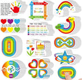 Fulmoon 120 Pcs Anxiety Sensory Stickers Textured Sensory Strips Tactile Rough Calm Sensory Stickers Adhesive Tactile Fidget Tool for Classroom Desk Adults Teens Anxiety Relief (Rainbow Color)