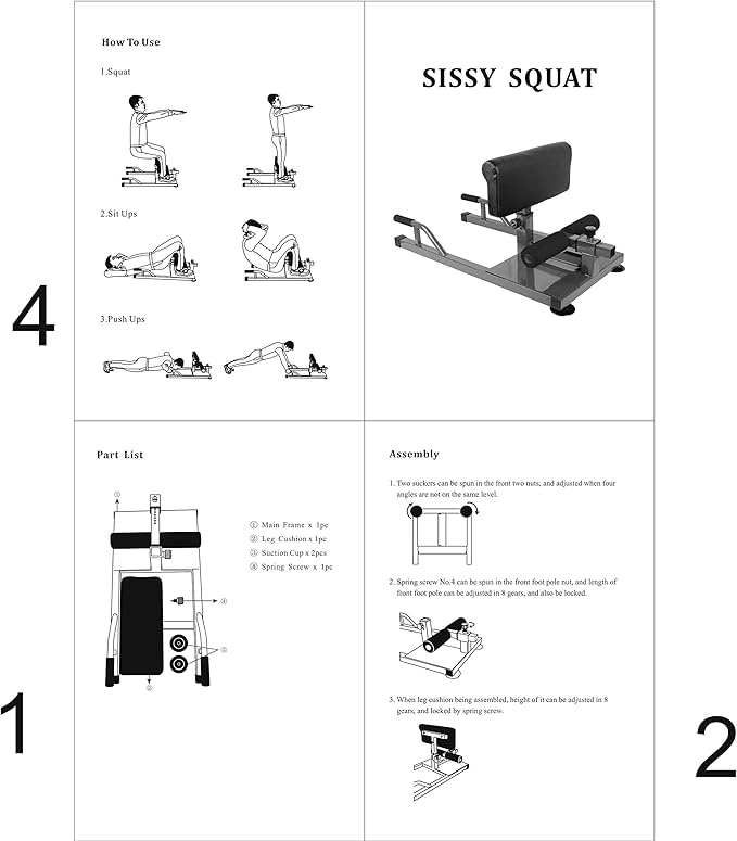 X-Factor Sissy Squat - Push Ab Ab Dip Workout Fitness Gym 3-in-1 Sit Up Machine