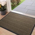 XADP Front Door Mat 47"x32" Indoors Outdoors Welcome Mats, Waterproof Non-Slip Rubber Backing Heavy Duty Doormat Outside Entrance, Low Profile Entryway Rugs Floor Mat for Patio, Pattern A Brown