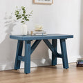 Janoray 30" Entryway Bench Farmhouse Narrow Dining Bench Shoe Rack Small Wooden Benches Holds up to 300lbs for Hallway Living Room Dining Room Bedroom，1 Tier, Blue