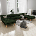 3 Sets 69" Futon Sofa Bed, 4 in 1 Multi-Function Couch Sleeper with Adjustable Backrest, Modern Convertible Futon, Recliner Small Loveseat for Living Room, Plush Green