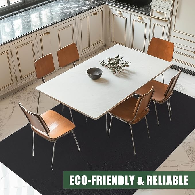Chair Mat for Hard Floors, tixpol 60" x 75" Plastic Chair Mat for Hardwood Floors, Non-Slip Hard Floor Protector Desk Mat for Home Office, Waterproof Vinyl Floor Mat for Kids & Pets (Black)
