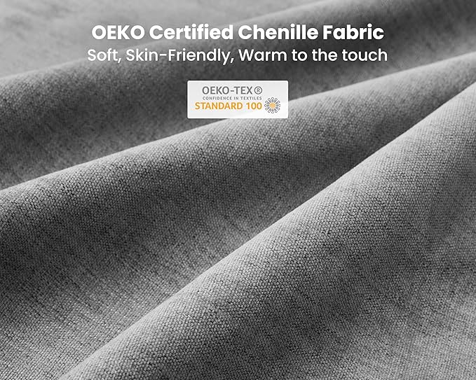 Oversized Modular Sofa, Extra Deep Cloud Chenille Sectional Couch with Ottoman Chaise, Fluffy Chenille 6 Seater Couch Bed for Living Room, Villa (Sofa Bed 6 Seater, Chenille Grey)