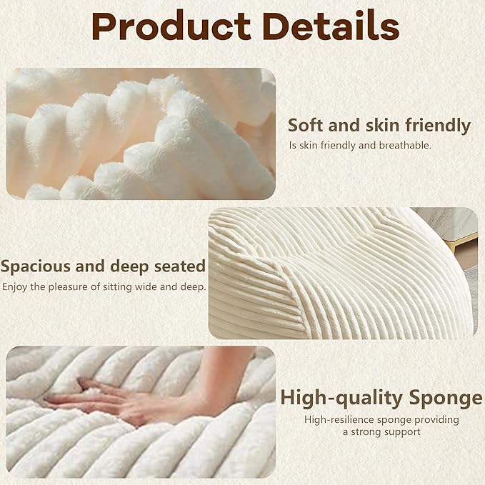Bean Bag Chairs for Adults with Memory Foam Filling - 34" Large Faux Suede Bean Bag Chair Sofa, Ergonomic Lazy Lounger with Back Support & Armrest, Comfy Floor Seating (Beige)