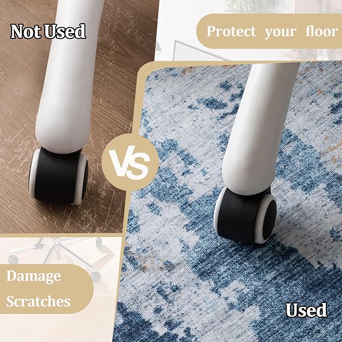 Office Chair Mat for Hardwood Floor, 60"x45" Easy Glide Computer Chair Mat Protector for Rolling Chair Under Desk Rug Nonslip Backing, Machine Wash
