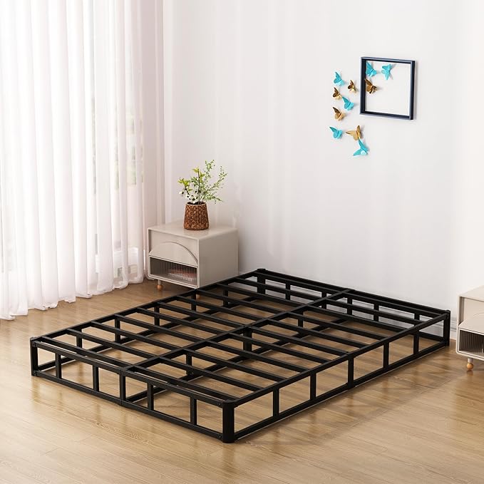 Upcanso 7 Inch Box Spring for Queen Bed Bed Base, Low Profile Metal Queen Box Spring with Fabric Cover, 3000 Lbs Max Weight Capacity Mattress Foundation, Noise-Free, Easy Assembly