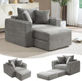 Boneless Chaise Lounge Chair Indoor, All-Foam Convertible Lounge Chair with No Frame, Wide Reclining Floor Lounger for Reading, Napping & Relaxation, No Assembly Needed (Grey)