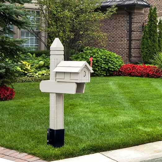 XYADX Fence Post Anchor 36 inch Ground Spike Heavy Duty Black Powder Coated Fence Stakes Post Base for Mailbox, 36 x 4 x 4 Inches Outer Diameter (Inner Diameter 3.6 x3.6 Inches), Pack of 4
