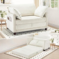 51" Convertible Sofa Bed, 2 in1 Folding Sofa Bed, Loveseat Sleeper Sofa for Small Spaces, Fold Out Floor Couch with 2 Pillows for Apartment, Living Room & Guest Room, Beige Chenille Fabric