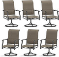 Sophia & William Outdoor Patio Swivel Dining Chairs Set of 6, High Back Padded Patio Dining Chairs, All Weather Textilene Mesh Fabric for Backyard, Poolside, Balcony and Garden