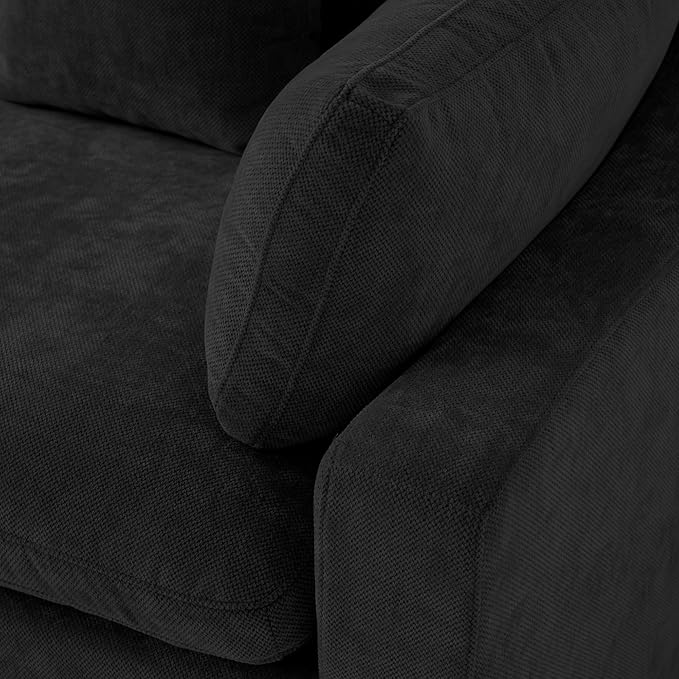 Cloud Couch Modular Sectional Sofa,156" U Shaped Large Down Filled Convertible Modular Sofa Couch with Ottomans for Living Room Set,Covers Washable&Replaceable(Black)