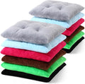 12 Pcs Faux Rabbit Fur Floor Pillows for Adults 15.7'' Large Floor Cushions 2.4'' Thick Soft Sitting Pillows Meditation Yoga Winter Family Party Classroom Tatami Nursery Chair Home