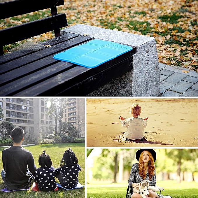 inheming 2PCS Camping Cushion Seat, Foldable Ultralight Foam Sitting Pads, Save Your Backpack Space and Reduce Weight