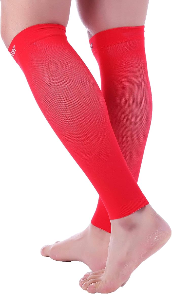Doc Miller Compression Calf Sleeve for Men & Women – 20-30mmHg Graduated Support for Running, Shin Splints, Calf Strain – Knee High, Small to 6XL Plus Size