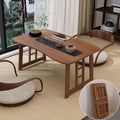 Japanese Floor Table Bamboo Folding Table,Portable Collapsible Tatami Tea Table, No Assembly Foldable Low Table for Sitting on The Floor, Easy Storage (Brown)