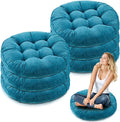 Jerify Floor Pillow Cushions 22 x 22 Inch Round Square Large Meditation Floor Pillow for Classroom Adult Meditation Picnic Party Cushion for Seating Gift Christmas(Round,Aquamarine,6 Pcs)