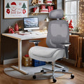 750 LBS Big and Tall Office Chair, Heavy Duty Executive Chair w/4D Arms, Ergonomic Computer Home Desk Chair, Swivel Mesh Chair w/2D Lumbar Support, Adjustable Headrest, Tilt Lock-Grey