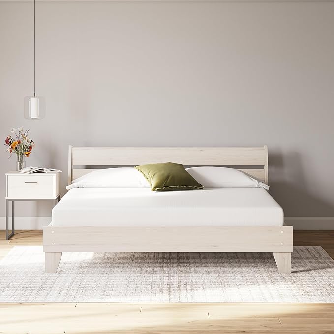Signature Design by Ashley King Size 8 Inch Medium Firm Charcoal Gel & Green Tea Infused Memory Foam Mattress for Pressure Relief, Fiberglass Free, Mattress In A Box