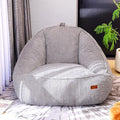 Giant Bean Bag Chair for Adults, Teens and Kids, Cozy Fluffy Corduroy Beanbag Chair with Filler, Large Floor Lounge Sofa for Living Room, Bedroom, Dorm, Gaming and Reading（L-Light Grey）