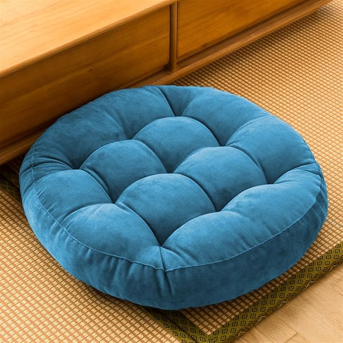 SK Studio Meditation Floor Pillow, Large Floor Cushions, Round Floor Cushion Seating for Adults Kids, Classroom Furniture Floor Pillow for Yoga Living Room, Blue, 17" W x 17" L (Pack of 1)