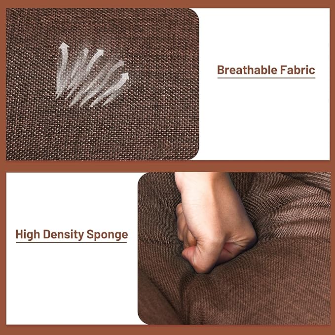 Giantex 360 Degree Swivel Gaming Chair, 6 Position Adjustable Folding Floor Chair, 300lb Spring Support, Comfortable Padded Backrest, Lazy Sofa Chair Game Rocker for Teens Adults (Coffee)