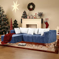 Modular Sectional Sofa,Oversized Cloud Sectional Couch with Deep Seat Modern Boneless L-Shape Lounge Sofa No Assembly Required with Pillows for Living Room Bedroom(Blue)