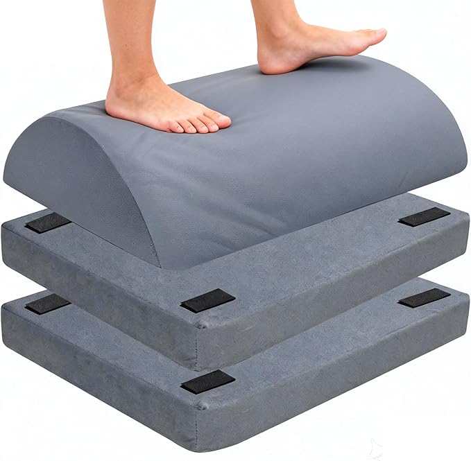 Office Foot Rest Under Desk, Adjustable Height Ergonomic Foot Stool for Comfort and Circulation, Memory Foam Footrest for Home and Work, Grey