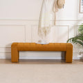 AIITTCC Velvet End of Bed Bench Upholstered Modern 59" Bedroom Bench for King Bed Bench Tufted Window Bench Comfy Long Ottoman for Living Room/Entry/Indoor (Brown, 59" Wide)