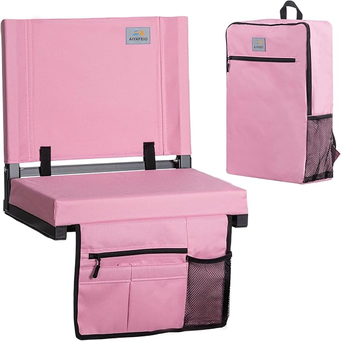 Stadium Seats for Bleachers with Back Support, Bleacher Chairs with Back，Portable Bleacher Seats with Cushions and Backpacks，Wide Stadium Chair for Sports Events and Concerts