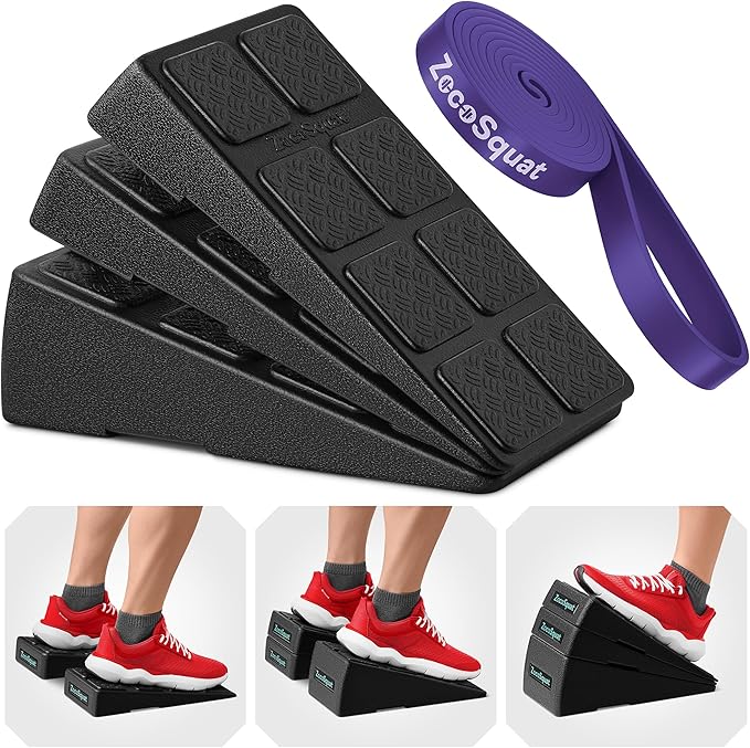 Squat Wedge - Squat Wedge Block 960 LBS Capacity - Slant Board for Calf Stretching with 5 Adjustable Angles - Calf Stretcher Slant Board - Yoga Blocks - EPP Material for Ankle Mobility & Physical Therapy