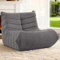 HABUTWAY Bean Bag Chairs Fireside Lazy Floor Sofa, Soft Teddy Fleece Bean Bag Sofa with High-Resilience Foam Filling，Beanbag for Living Room, Bedroom, Office (Dark Grey Teddy)